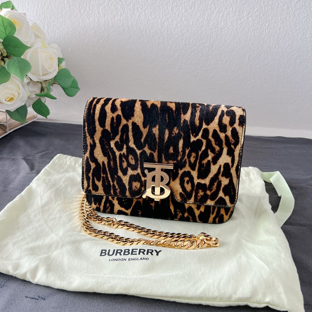 Burberry TB Flap Chain Bag Printed Calf Hair Small
